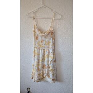 Band of Gypsies Floral Print Mini Dress Sleeveless Yellow‎ White Size M